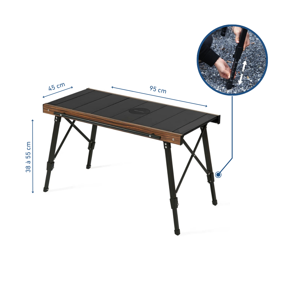 Table De Camping Pliante avec Plateau Rigide