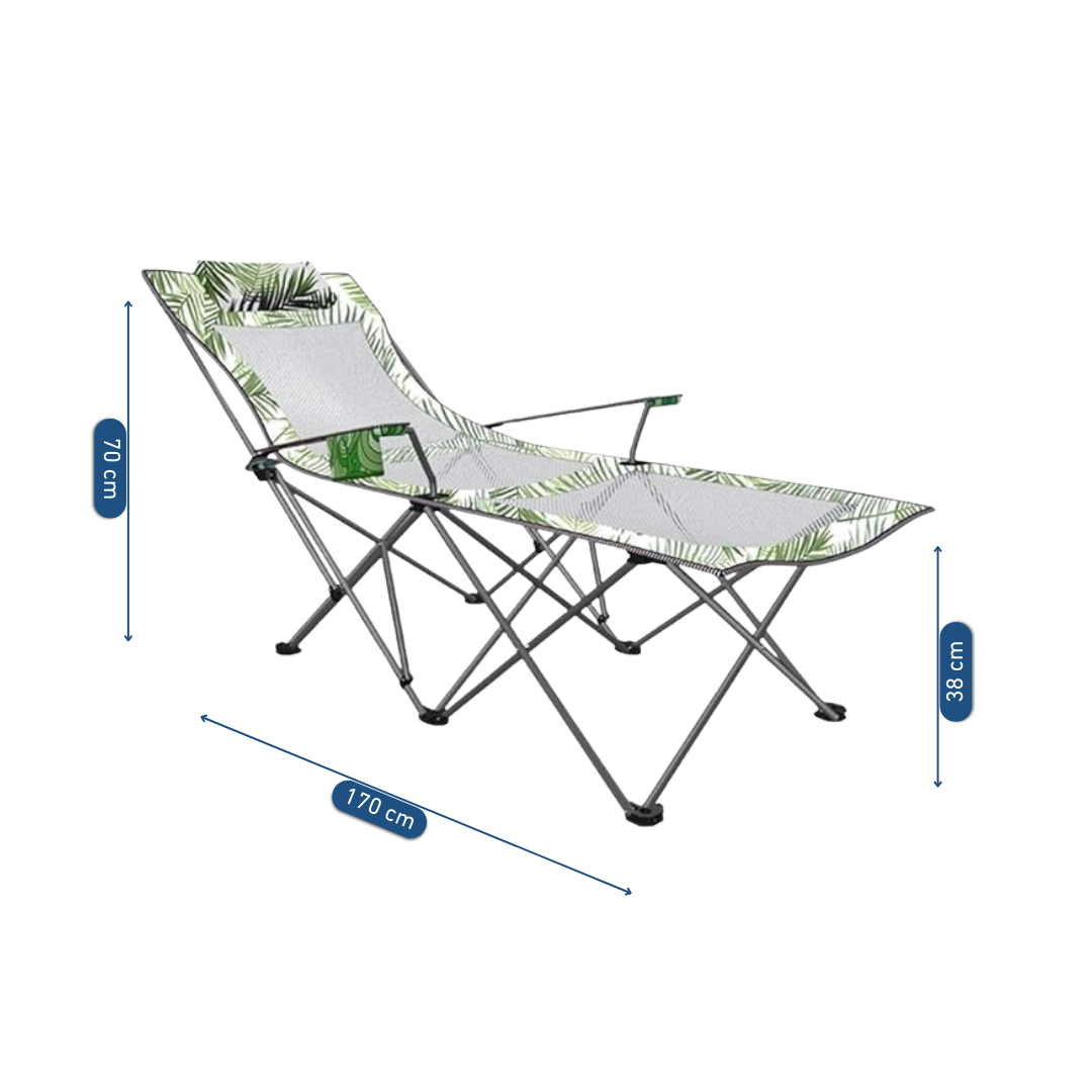 Chaise Longue De Camping Pliante à Motif Tropical