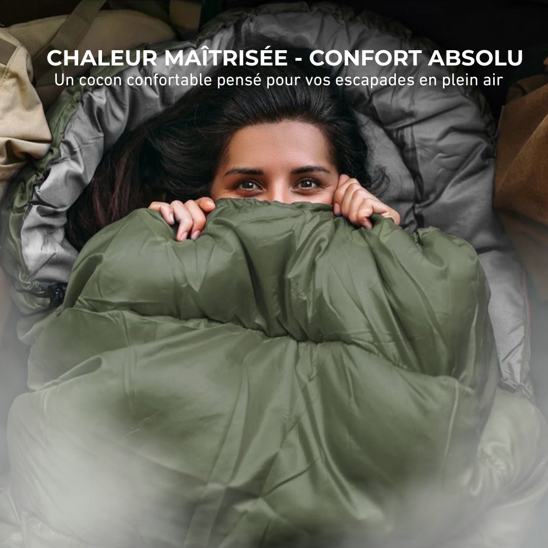 Sac De Couchage Momie Vert - Léger Et Compact Avec Housse De Transport