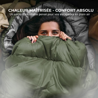 Sac De Couchage Momie Vert - Léger Et Compact Avec Housse De Transport