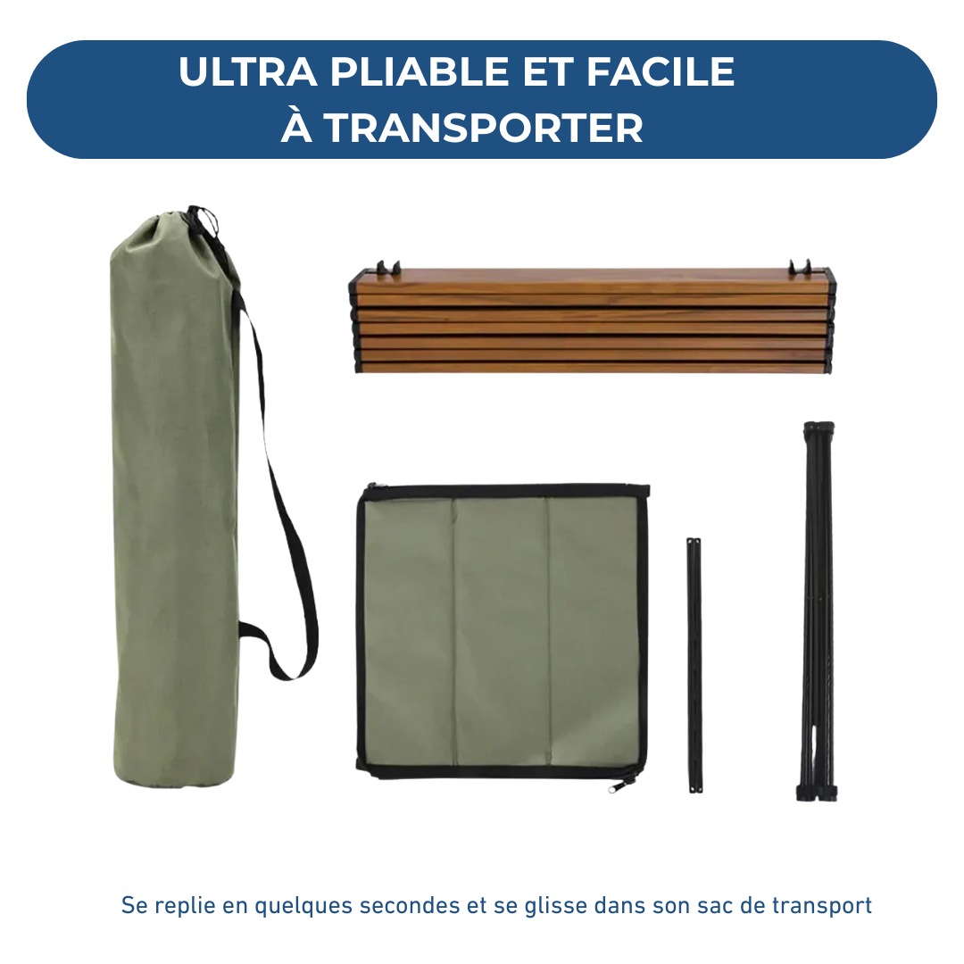 Table de Camping Pliable avec étagères de rangement