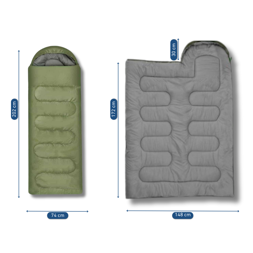 Sac De Couchage Momie Vert - Léger Et Compact Avec Housse De Transport