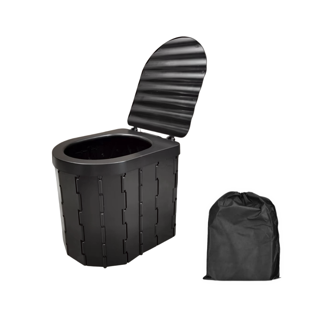 Toilette portable pliable avec siège pour camping et extérieur