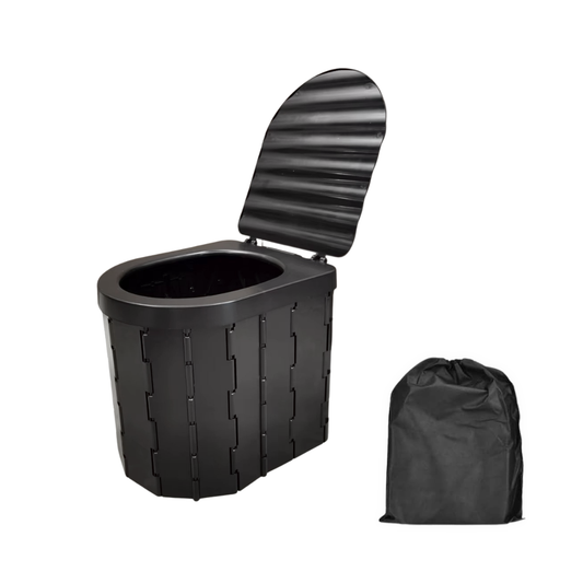 Toilette portable pliable avec siège pour camping et extérieur