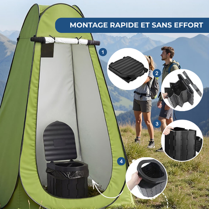 Toilette portable pliable avec siège pour camping et extérieur