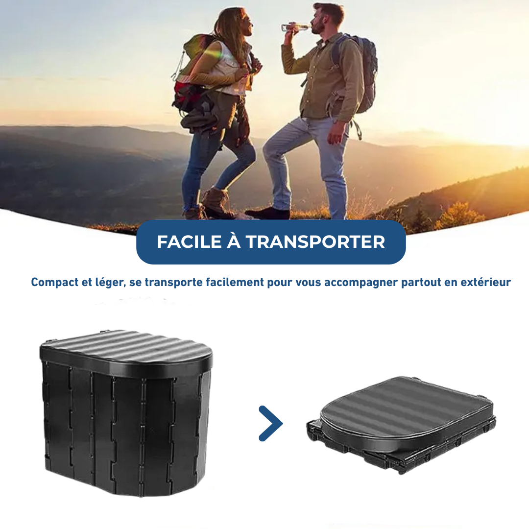 Toilette portable pliable avec siège pour camping et extérieur