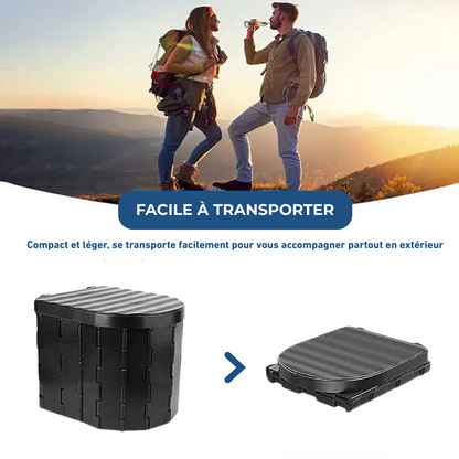 Toilette portable pliable avec siège pour camping et extérieur