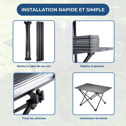 Table de camping pliante légère et portable