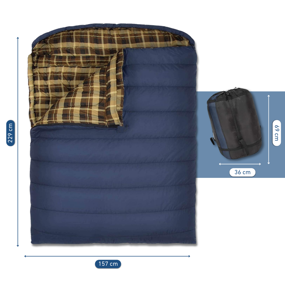 Sac De Couchage Double Taffetas Doublure Flanelle