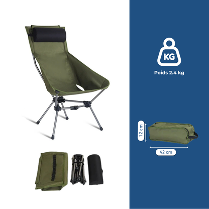 Chaise De Camping Pliante Avec Appui Tête