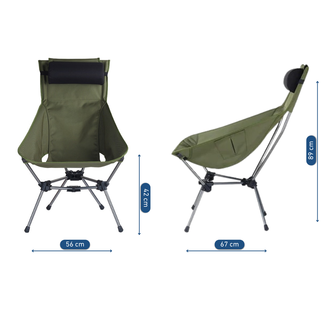 Chaise De Camping Pliante Avec Appui Tête