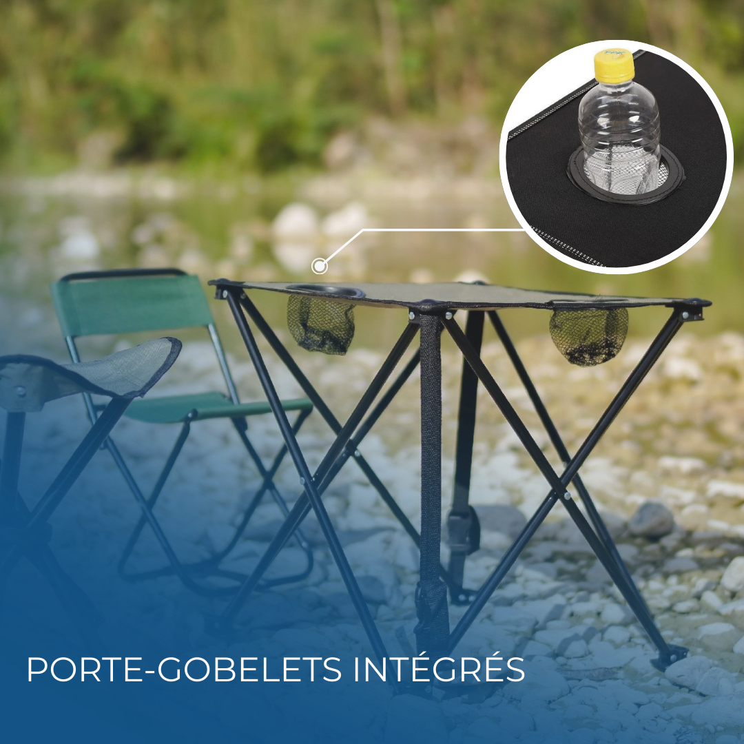 Table Camping Pliante Avec Porte Gobelet