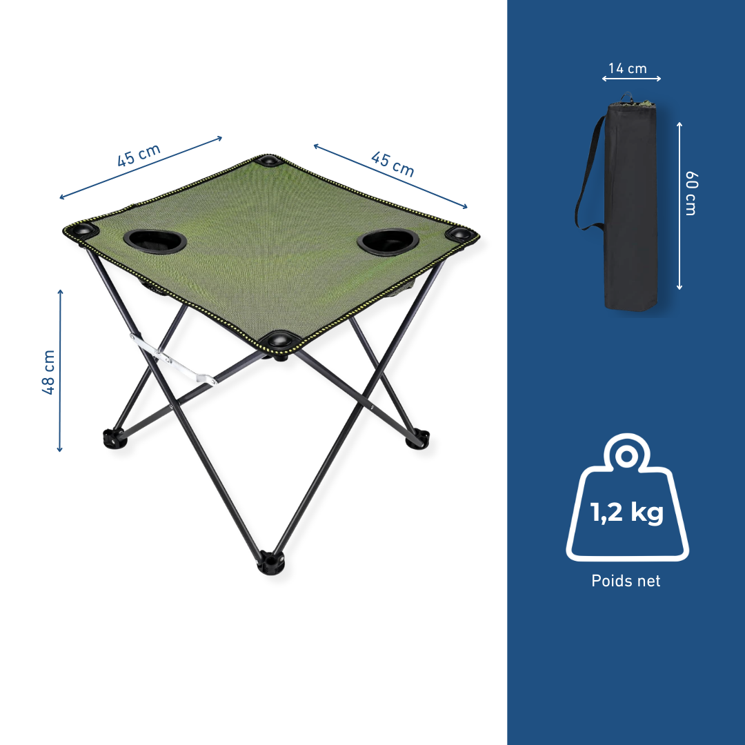 Table Camping Pliante Avec Porte Gobelet