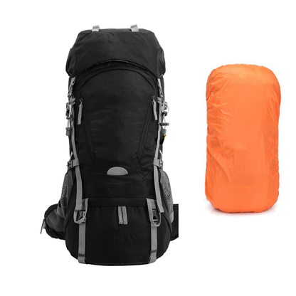 Sac à dos de trekking noir grande capacité multi-compartiments