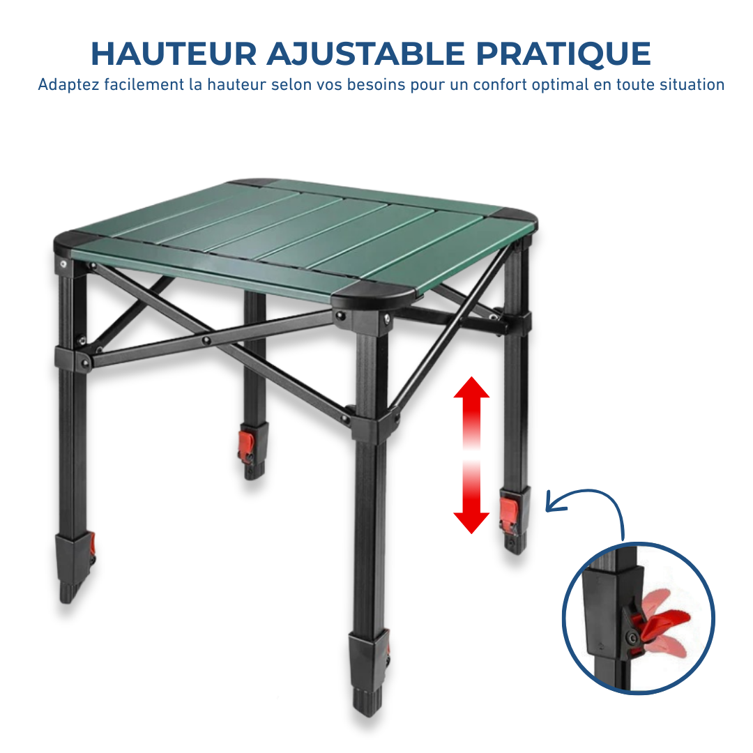 Table De Camping Pliante Aluminium Réglable en Hauteur