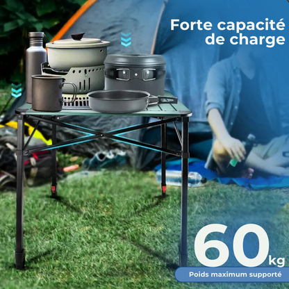 Table De Camping Pliante Aluminium Réglable en Hauteur