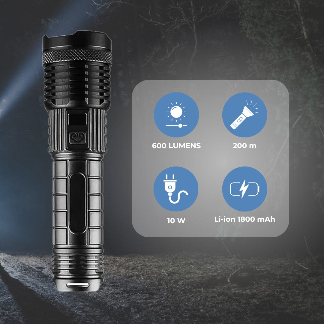 Lampe torche LED rechargeable avec fonction power bank
