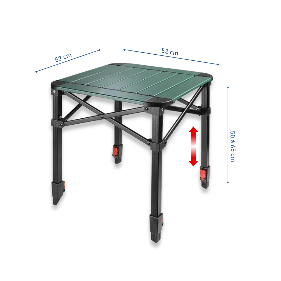 Table De Camping Pliante Aluminium Réglable en Hauteur