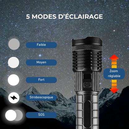 Lampe torche LED rechargeable avec fonction power bank