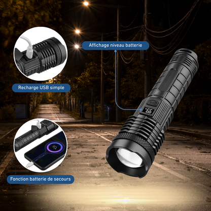 Lampe torche LED rechargeable avec fonction power bank