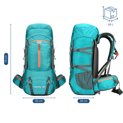 Sac à dos de randonnée 60L bleu
