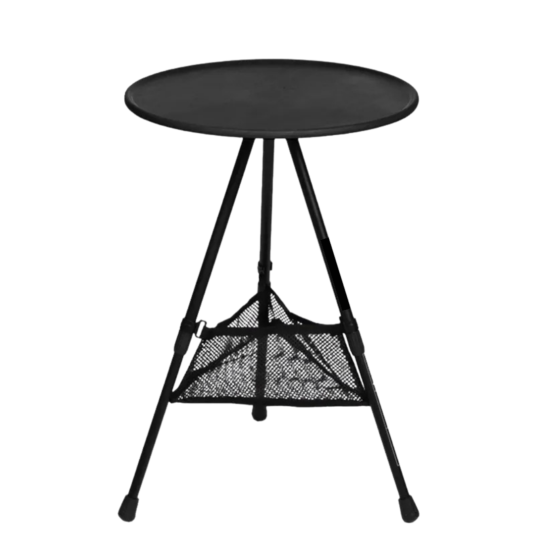 Table De Camping Ronde Pliante Aluminium Avec Filet de Rangement