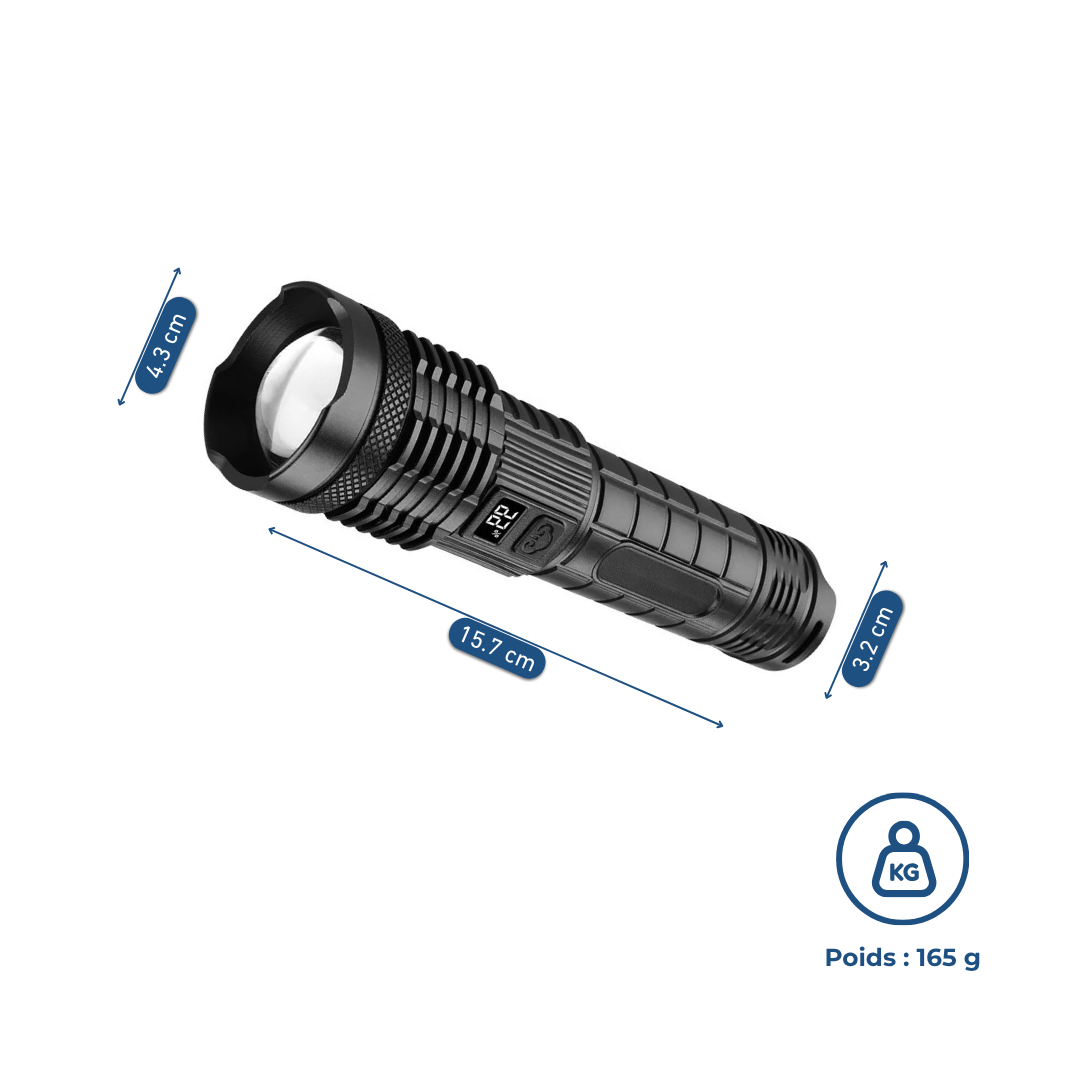 Lampe torche LED rechargeable avec fonction power bank