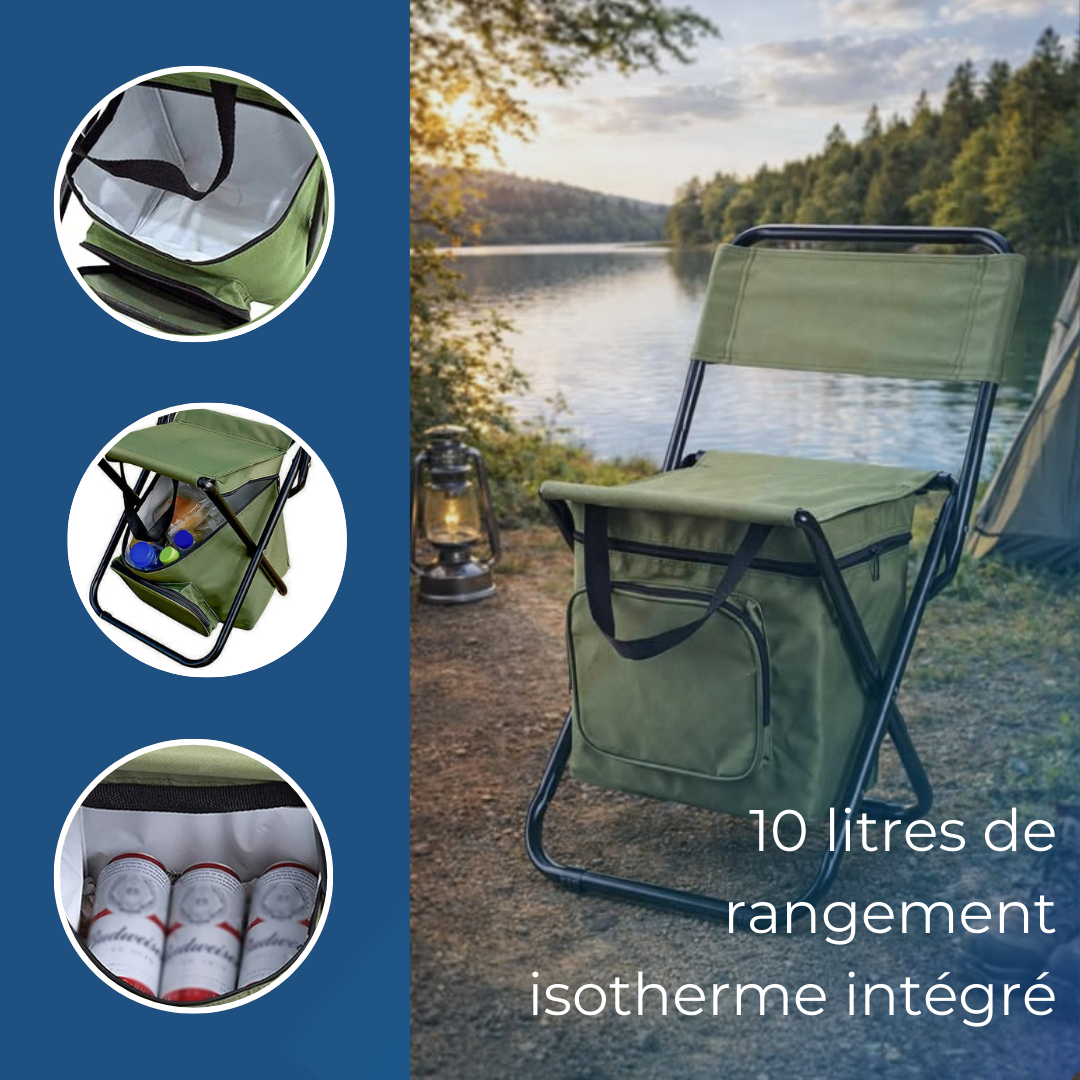 Chaise De Camping Pliante Avec Sac Isotherme