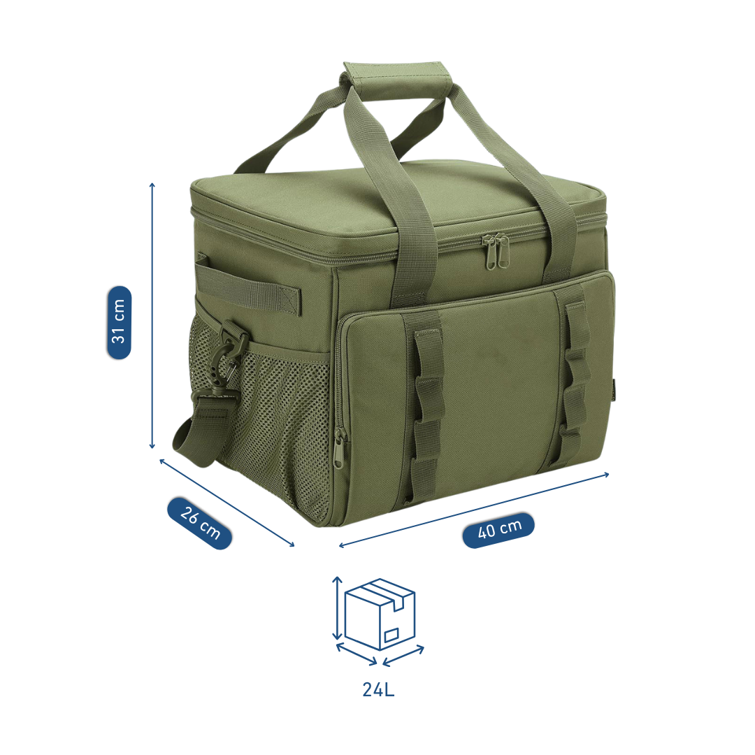 Sac isotherme vert pliable pour camping