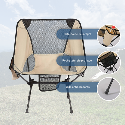 Chaise De Camping Pliante Ultralégère Avec Poches