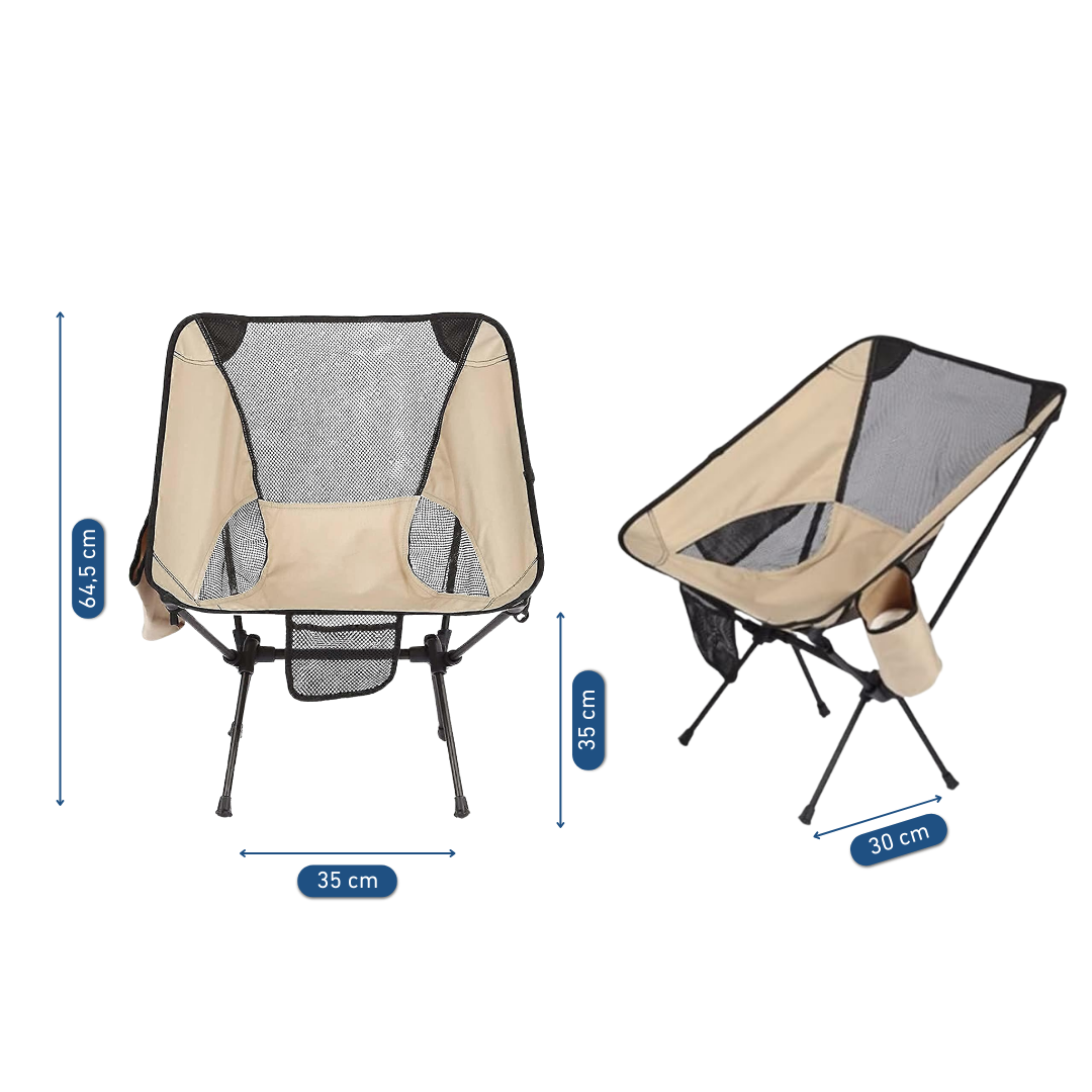 Chaise De Camping Pliante Ultralégère Avec Poches