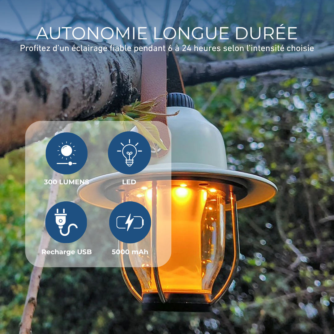 Lanterne de camping LED rechargeable avec variateur de lumière