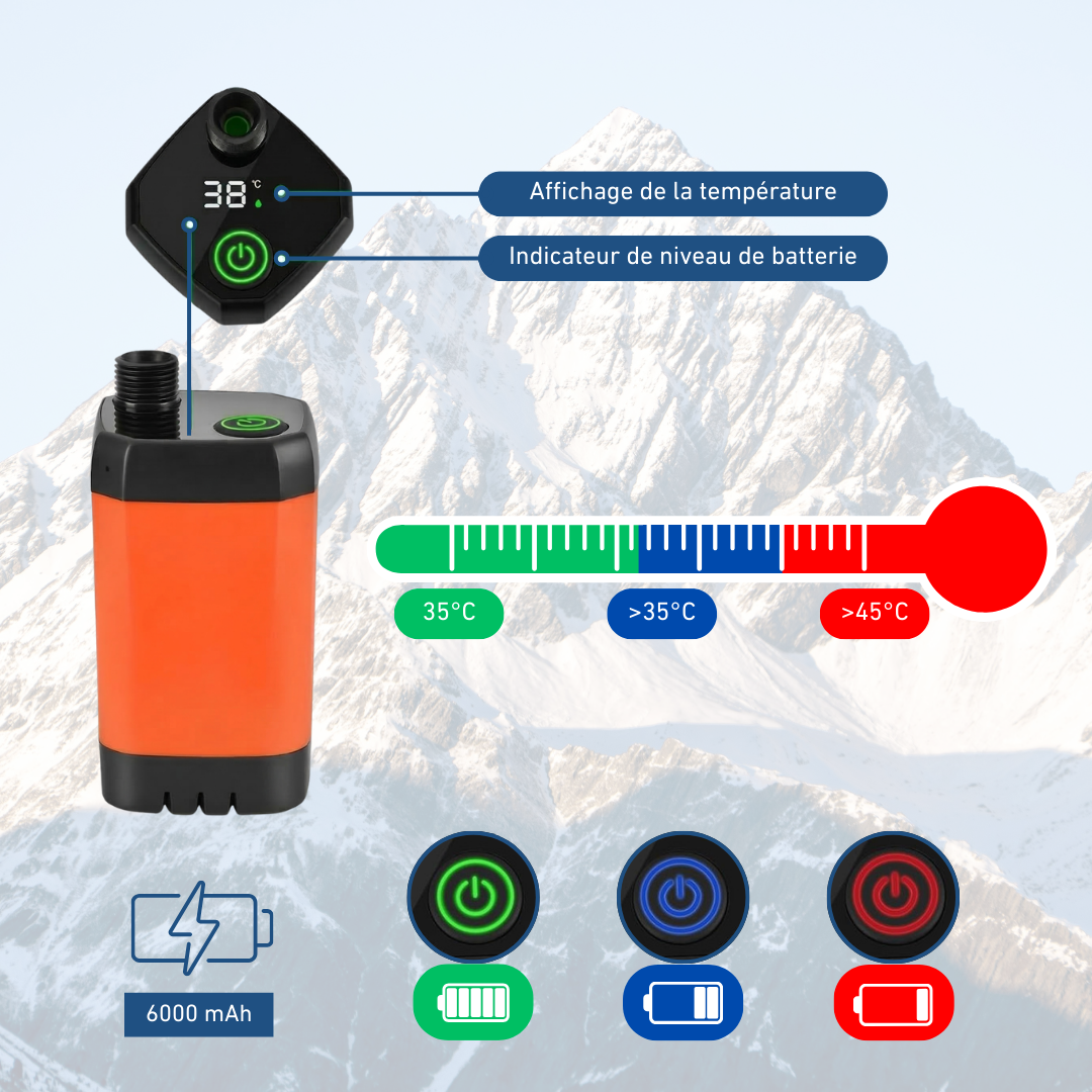 Pompe de Douche Portable Rechargeable avec Affichage Numérique