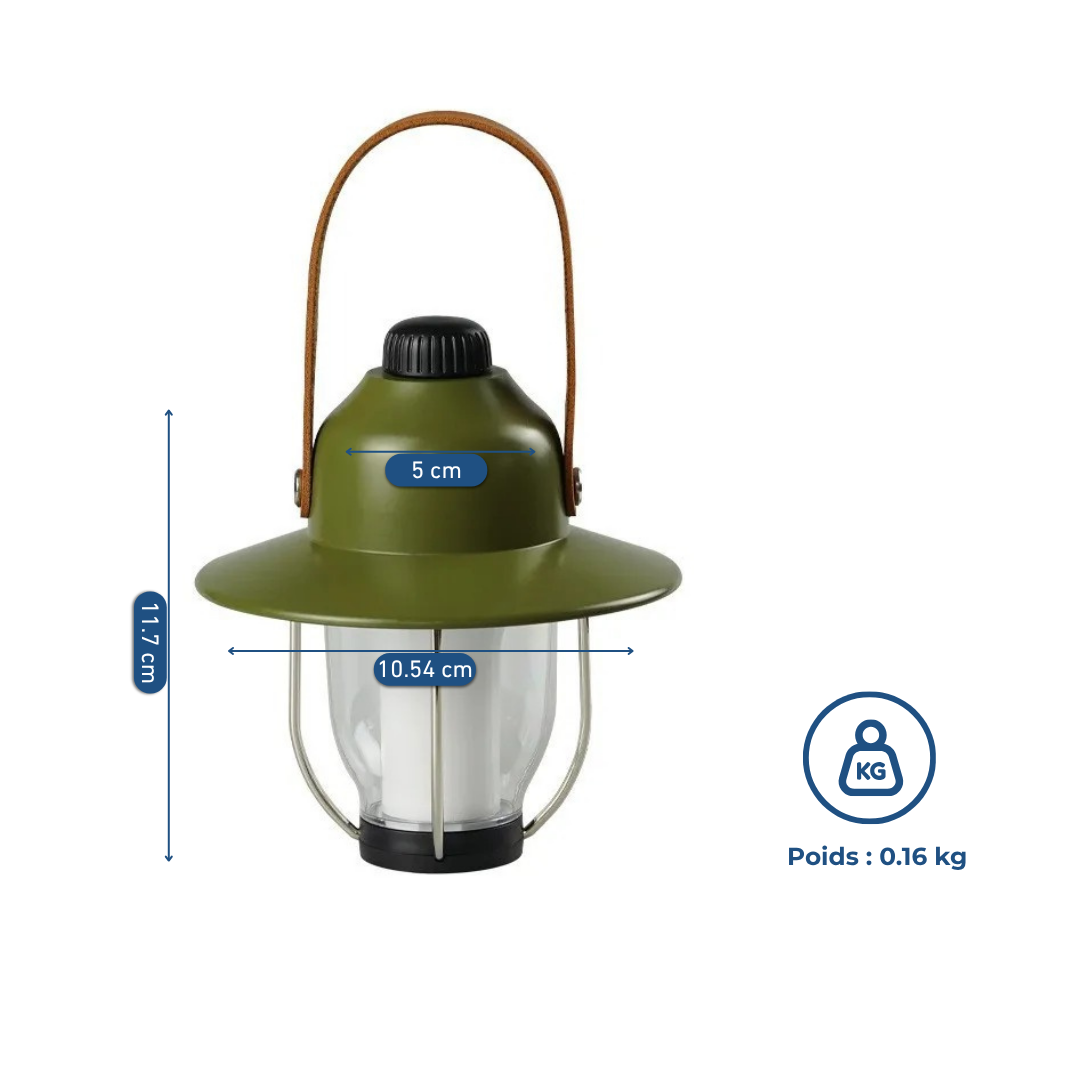 Lanterne de camping LED rechargeable avec variateur de lumière