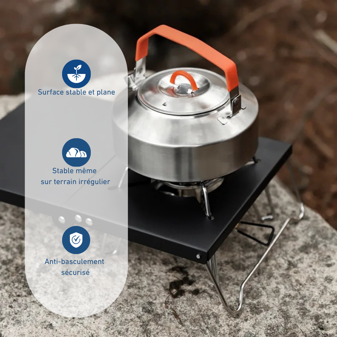 Support pliable pour réchaud de camping