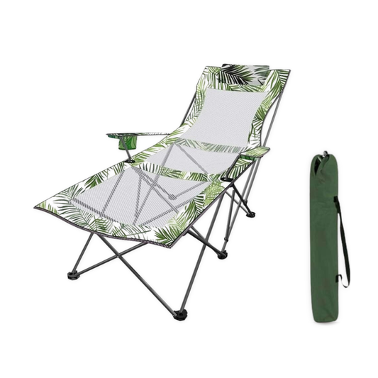 Chaise Longue De Camping Pliante à Motif Tropical