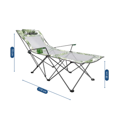Chaise Longue De Camping Pliante à Motif Tropical