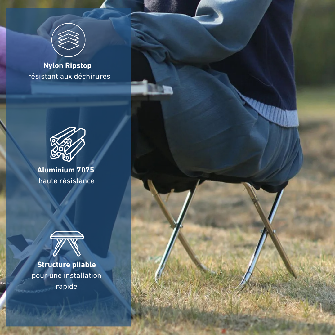 Tabouret de Camping Pliable Ultra Léger en Aluminium