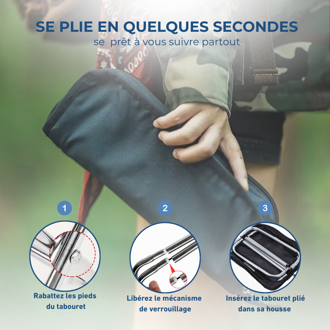 Tabouret de Camping Pliable Ultra Léger en Aluminium