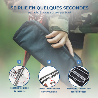 Tabouret de Camping Pliable Ultra Léger en Aluminium