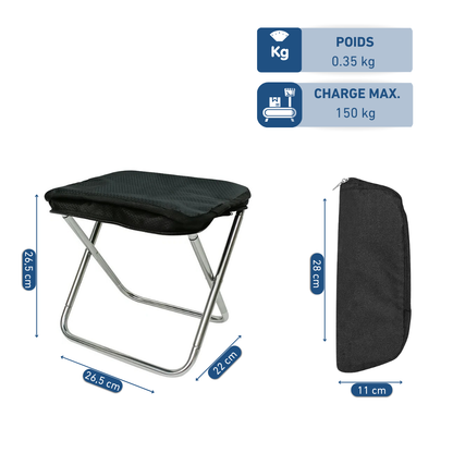Tabouret de Camping Pliable Ultra Léger en Aluminium