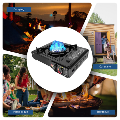 Réchaud à gaz portable pour camping avec mallette