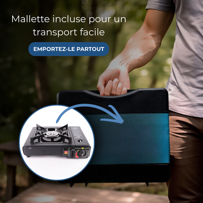 Réchaud à gaz portable pour camping avec mallette