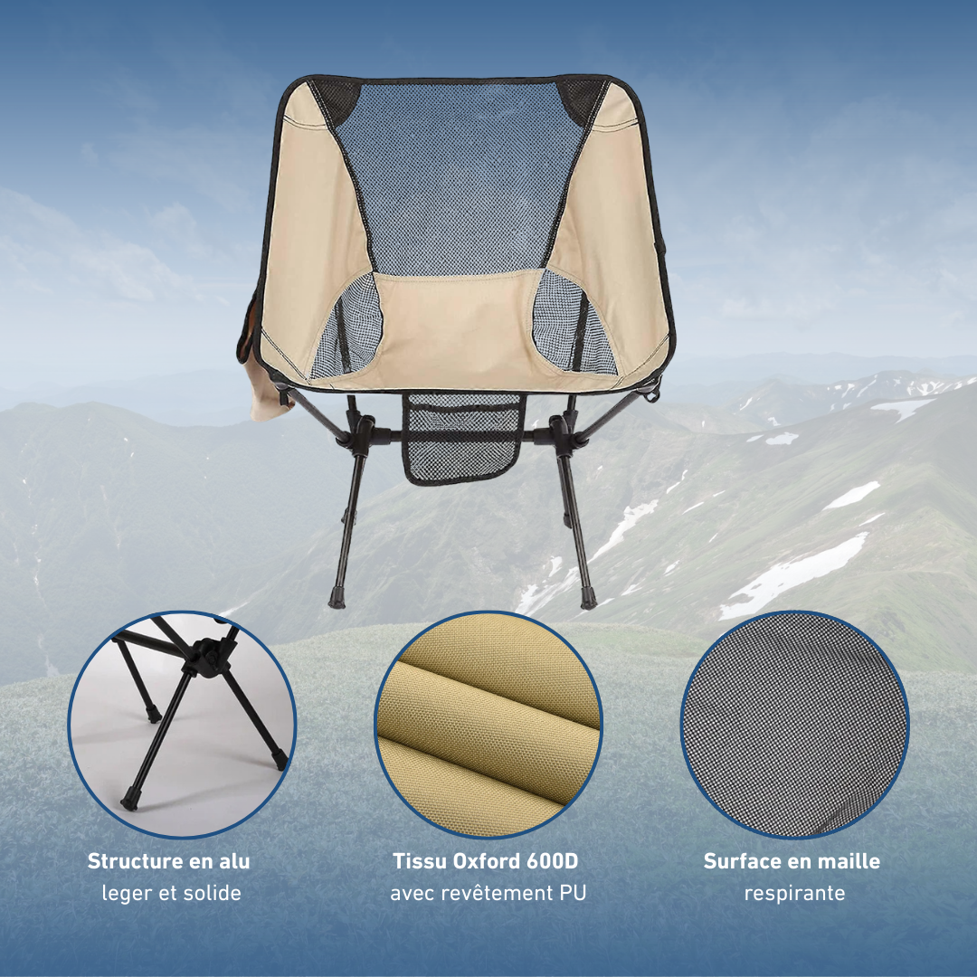 Chaise De Camping Pliante Ultralégère Avec Poches