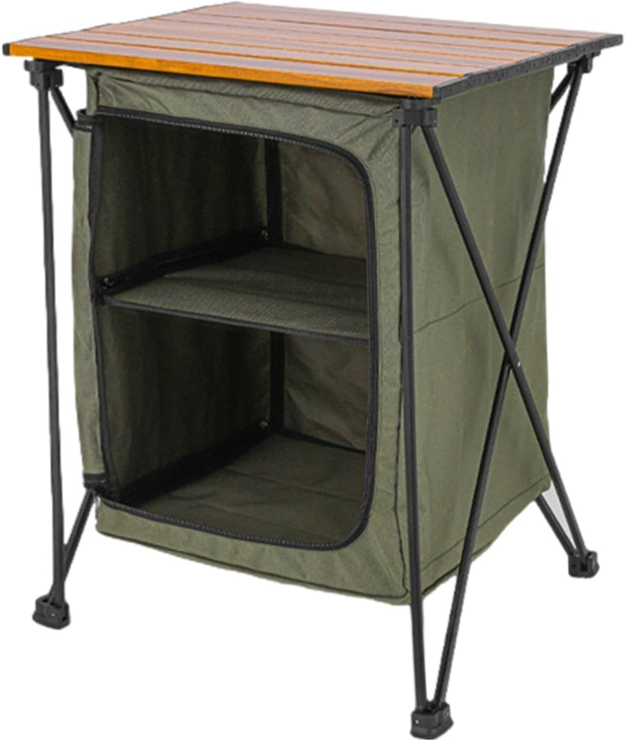 Table de Camping Pliable avec étagères de rangement